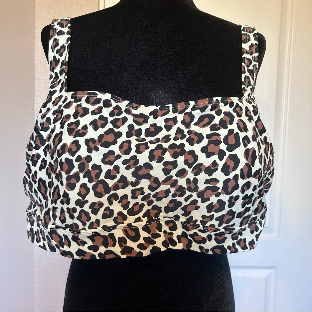 Kona Sol‎ Cheetah Print Swim Bathing Suit Top Size 24W